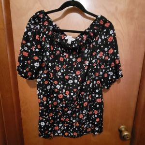 Michael Kors Floral Off the Shoulder Top